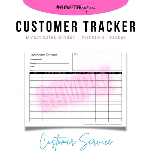Customer Tracker Printable - Digital Download